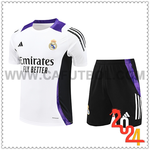 Camiseta Entrenamiento Real Madrid Blanco/Negro/Violeta 2024 2025