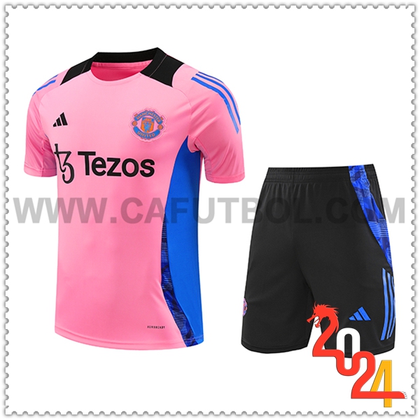 Camiseta Entrenamiento Manchester United Rosa/Azul/Negro 2024 2025