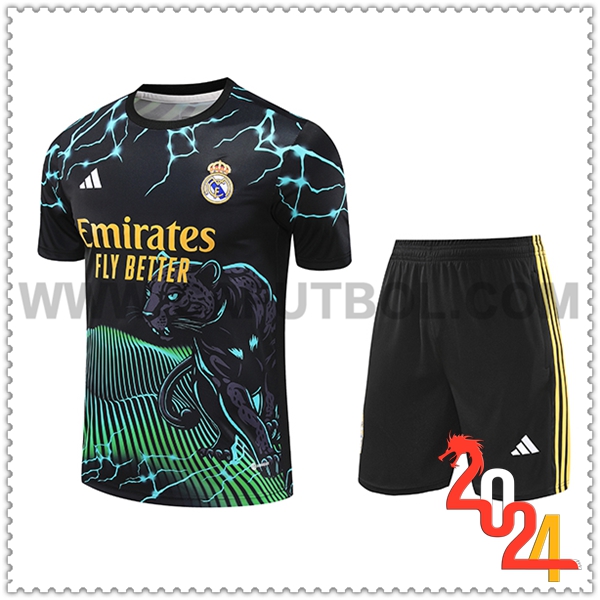 Camiseta Entrenamiento Real Madrid Negro/Verde/Amarillo 2024 2025