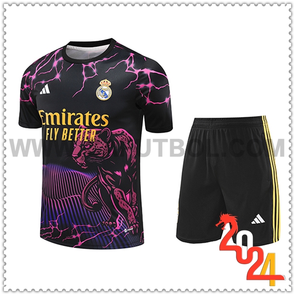 Camiseta Entrenamiento Real Madrid Negro/Violeta/Amarillo 2024 2025