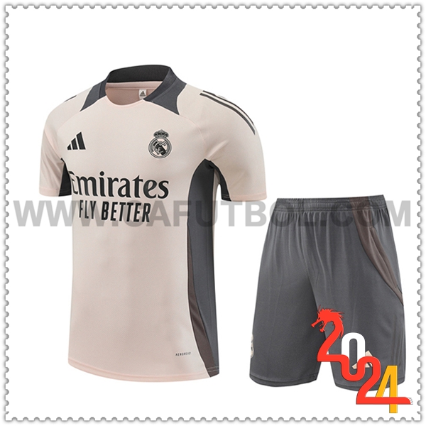 Camiseta Entrenamiento Real Madrid Beige/Gris 2024 2025