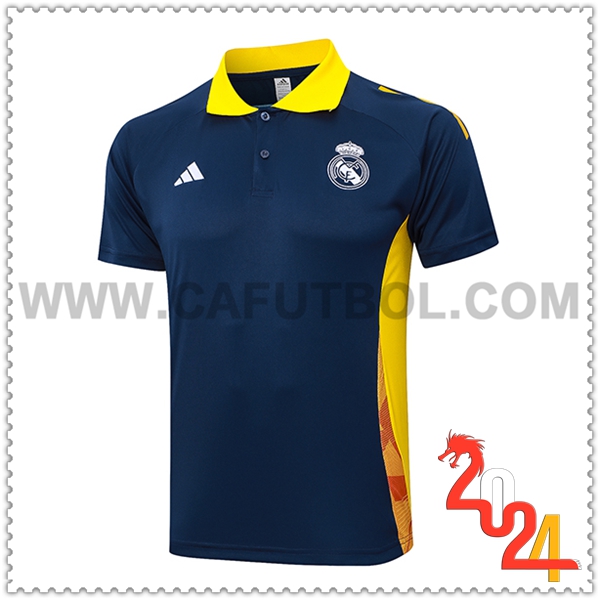 Camiseta Polo Real Madrid Azul/Amarillo 2024 2025