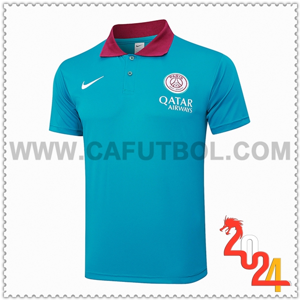 Camiseta Polo PSG Azul/Rojo 2024 2025