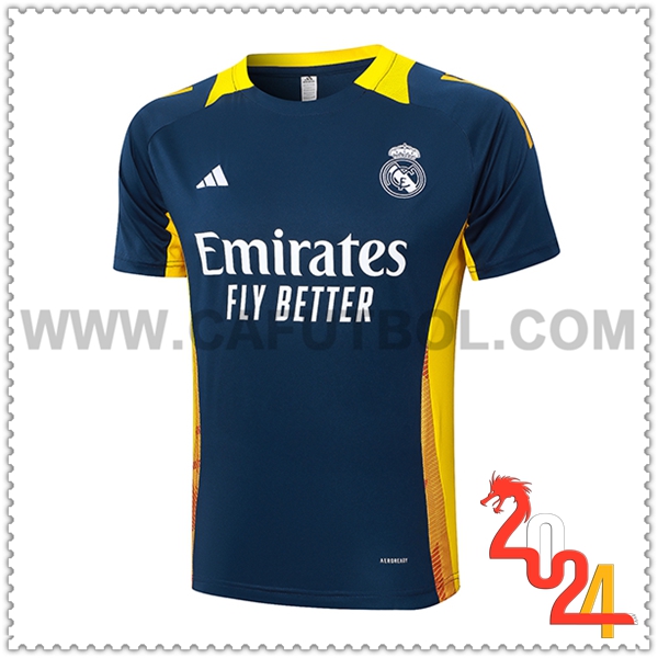 Camiseta Entrenamiento Real Madrid Azul/Amarillo 2024 2025