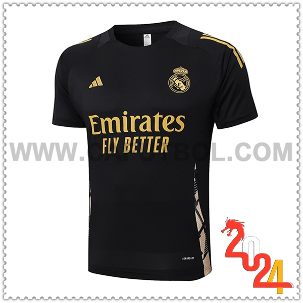 Camiseta Entrenamiento Real Madrid Negro/Amarillo 2024 2025