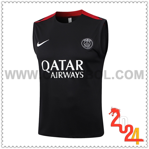 Chalecos De Futbol PSG Negro/Rojo 2024 2025