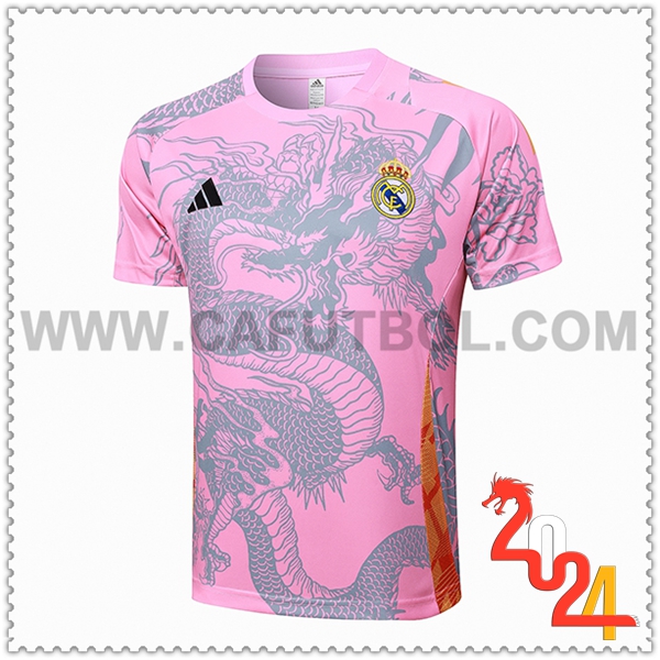 Camiseta Entrenamiento Real Madrid Rosa/Gris 2024 2025