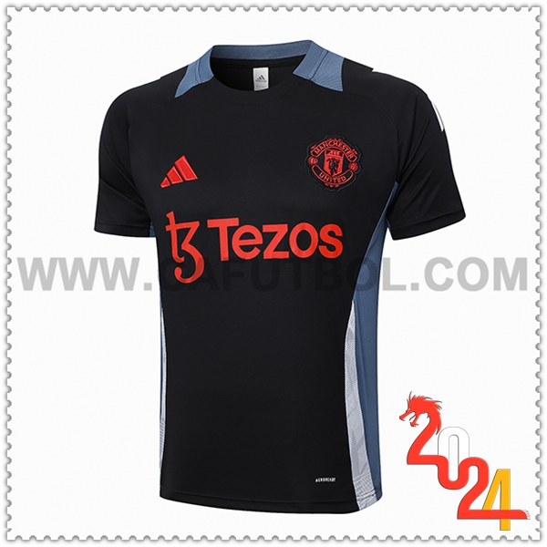 Camiseta Entrenamiento Manchester United Negro/Gris/Blanco 2024 2025