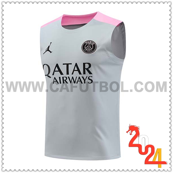 Chalecos De Futbol PSG Gris/Rosa 2024 2025