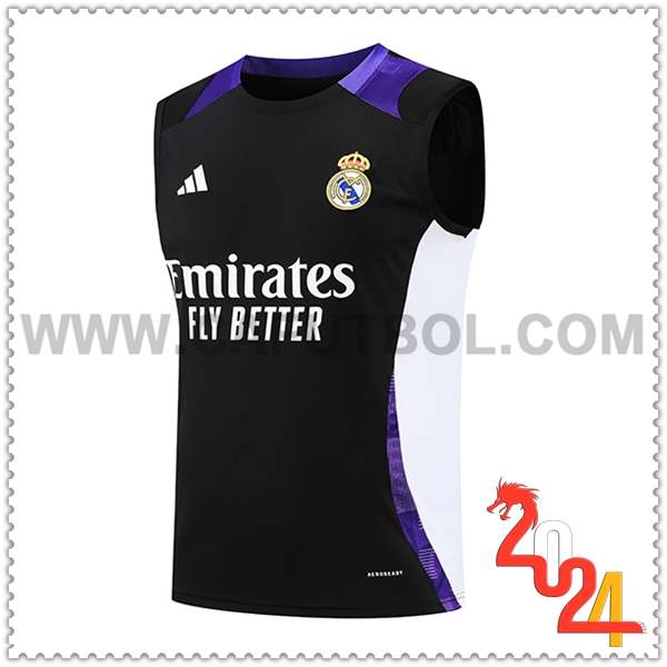 Chalecos De Futbol Real Madrid Negro/Violeta/Blanco 2024 2025