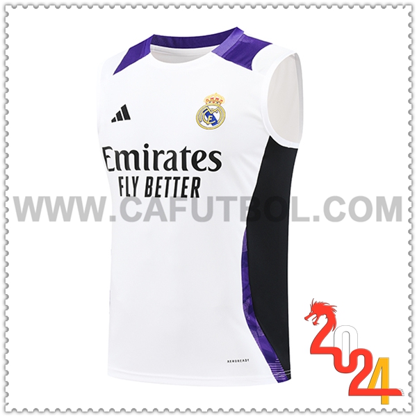 Chalecos De Futbol Real Madrid Blanco/Negro/Violeta 2024 2025