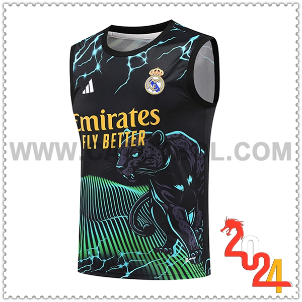 Chalecos De Futbol Real Madrid Negro/Verde/Amarillo 2024 2025