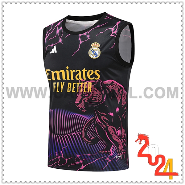 Chalecos De Futbol Real Madrid Negro/Violeta/Amarillo 2024 2025