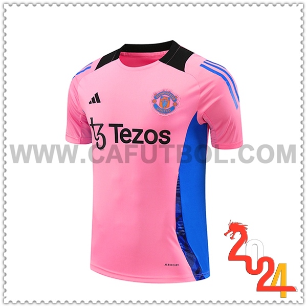 Camiseta Entrenamiento Manchester United Rosa/Azul/Negro 2024 2025