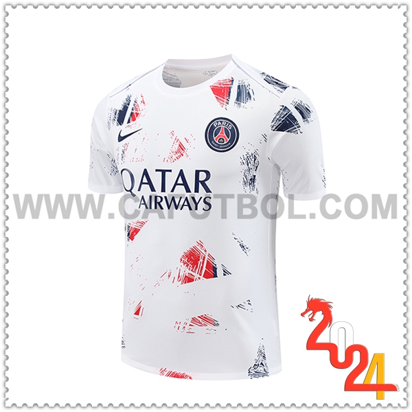 Camiseta Entrenamiento PSG Blanco/Azul/Rojo 2024 2025