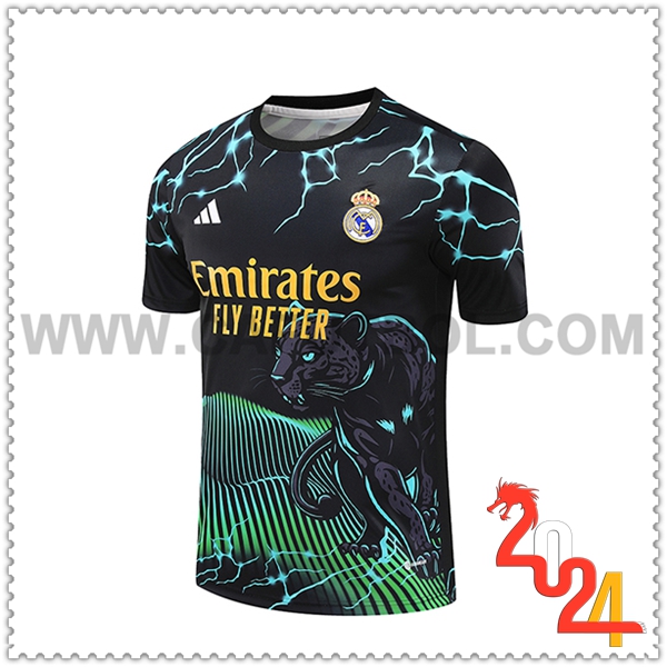 Camiseta Entrenamiento Real Madrid Negro/Verde/Amarillo 2024 2025