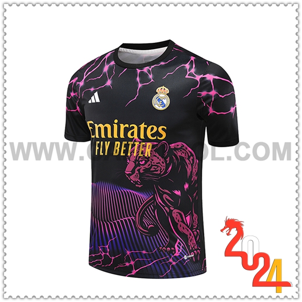 Camiseta Entrenamiento Real Madrid Negro/Violeta/Amarillo 2024 2025