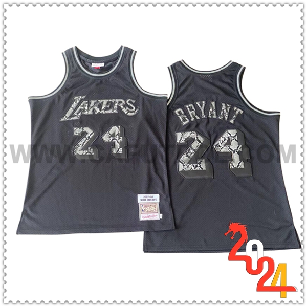 Camisetas De Futbol Los Angeles Lakers (BRYANT #24) 2024/25 Negro/Gris