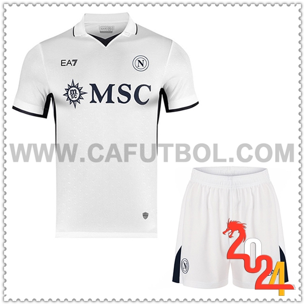 Segunda Equipacion del SSC Napoles + Pantalones Cortos 2024 2025