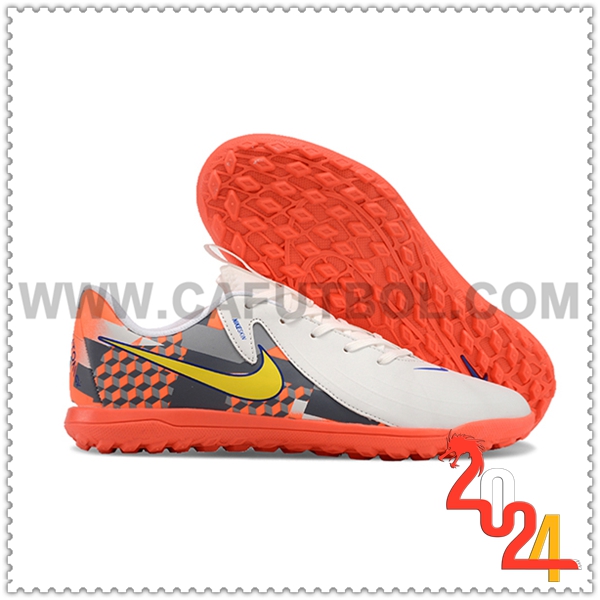 Nike Zapatos Futbol PHANTOM GX II CLUB TF Blanco/Naranja/Gris