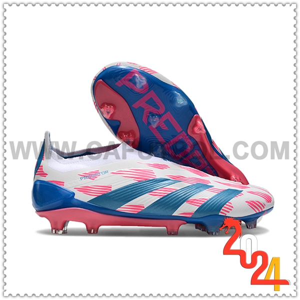 Adidas Zapatos Futbol PREDATOR ELITE LACELESS BOOTS FG Blanco/Azul/Rosa