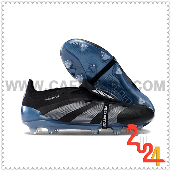 Adidas Zapatos Futbol Predator Elite Tongue FG Negro/Gris/Azul