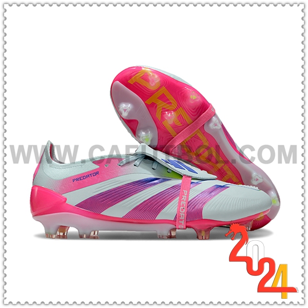 Adidas Zapatos Futbol Predator Elite Tongue FG Blanco/Rosa -02