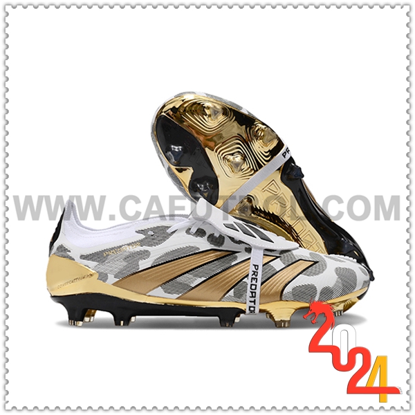 Adidas Zapatos Futbol Predator Elite Tongue FG Blanco/Gris/Amarillo