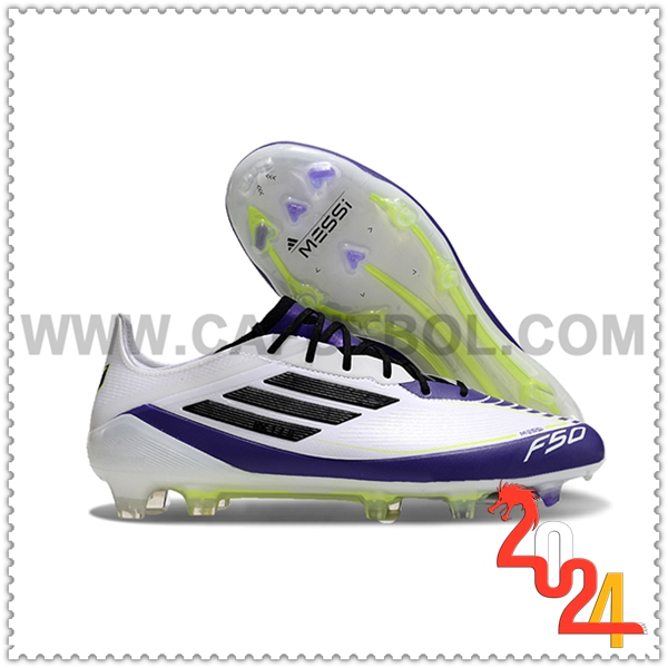 Adidas Zapatos Futbol F50 ELITE FG Blanco/Negro/Violeta