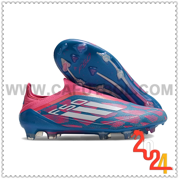 Adidas Zapatos Futbol F50 Elite Laceless FG Rosa/Azul/Blanco