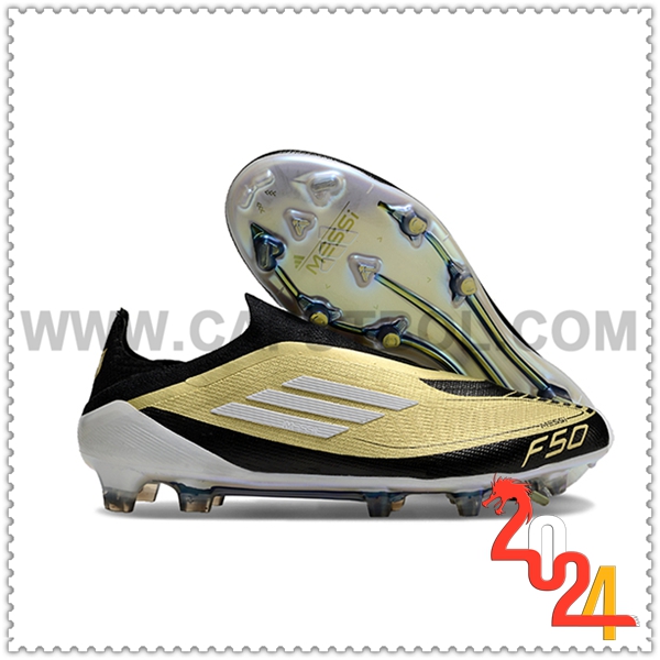 Adidas Zapatos Futbol F50 Elite Laceless FG Amarillo/Negro/Blanco