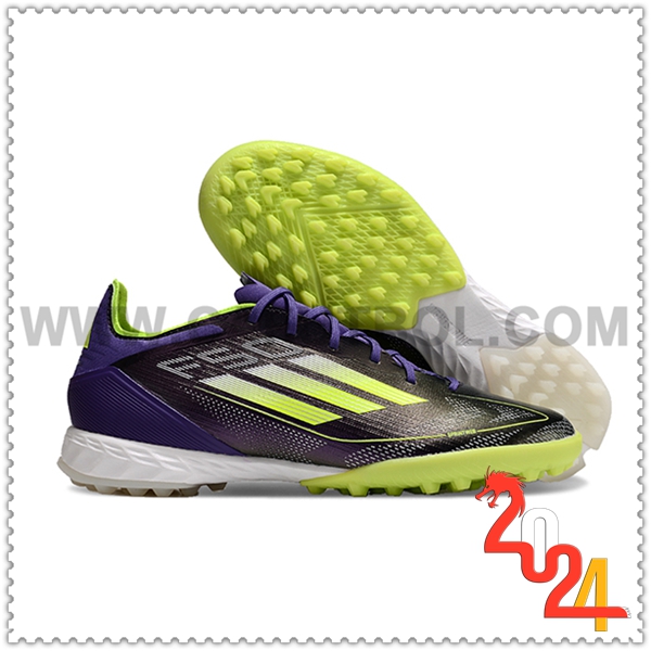 Adidas Zapatos Futbol F50 PRO TF Negro/Verde/Violeta