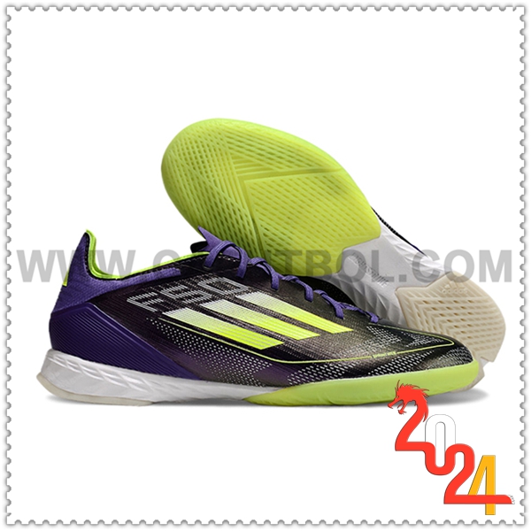 Adidas Zapatos Futbol F50 PRO IC Negro/Verde/Violeta