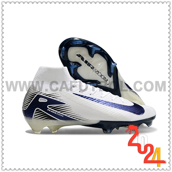 Nike Zapatos Futbol Air Zoom Mercurial Superfly IIX Elite FG Blanco/Negro/Azul