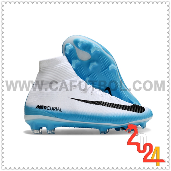 Nike Zapatos Futbol Zoom Superfly 5 Elite FG Blanco/Azul/Negro