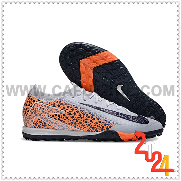 Nike Zapatos Futbol Air Zoom Mercurial Vapor XVI Elite TF Gris/Naranja/Negro