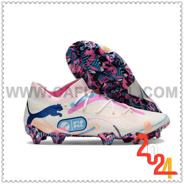 PUMA Zapatos Futbol FUTURE 7 ULTIMATE FG/AG Blanco/Rosa/Azul