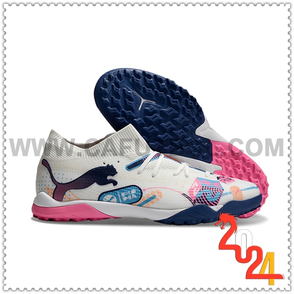 PUMA Zapatos Futbol FUTURE 7 ULTIMATE TF Blanco/Rosa/Azul