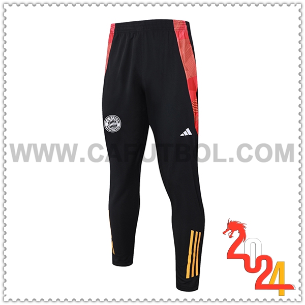 Pantalon Entrenamiento Bayern Munich Negro/Rojo/Naranja 2024 2025