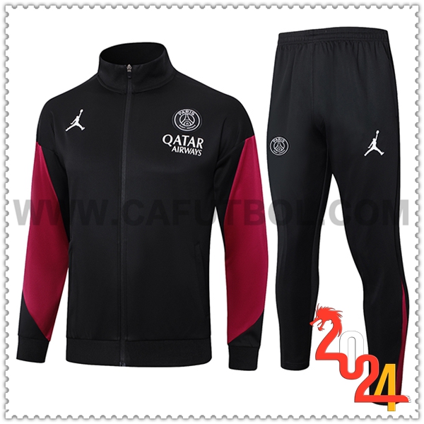 Chandal Chaquetas Futbol PSG Negro/Rojo 2024 2025 -02