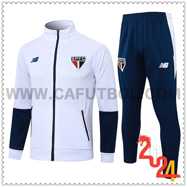 Chandal Chaquetas Futbol Sao Paulo FC Blanco/Azul 2024 2025