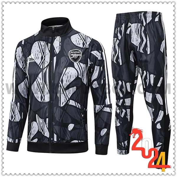 Chandal Chaquetas Futbol Arsenal Negro/Gris 2024 2025