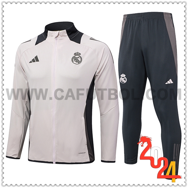 Chandal Chaquetas Futbol Real Madrid Rosa/Gris 2024 2025