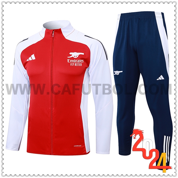 Chandal Chaquetas Futbol Arsenal Blanco/Rojo 2024 2025