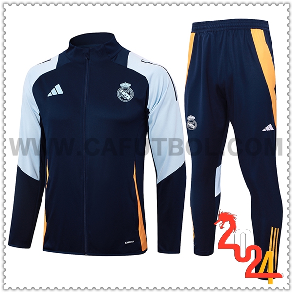 Chandal Chaquetas Futbol Real Madrid Azul Oscuro 2024 2025