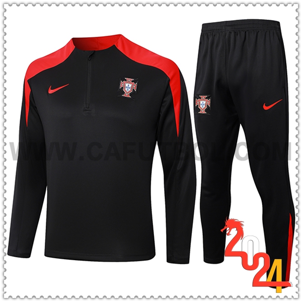 Chandal Futbol Portugal Negro/Rojo 2024 2025 -02