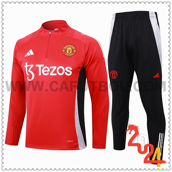 Chandal Futbol Manchester United Rojo/Negro/Blanco 2024 2025