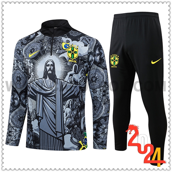 Chandal Futbol Brasil Negro/Gris 2024 2025