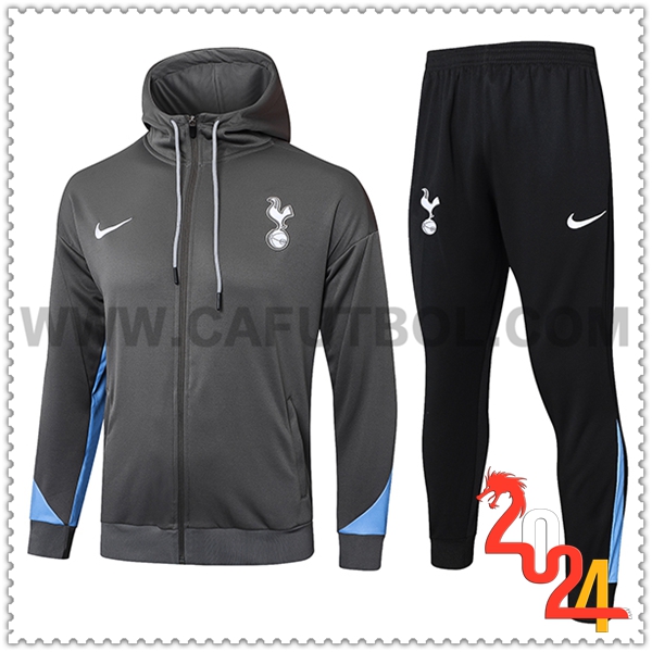 Chaqueta Con Capucha Chandal Rompevientos Tottenham Hotspur Gris/Azul 2024 2025