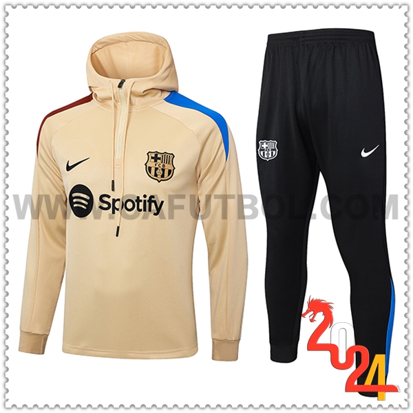 Chaqueta Con Capucha Chandal Rompevientos FC Barcelona Amarillo 2024 2025